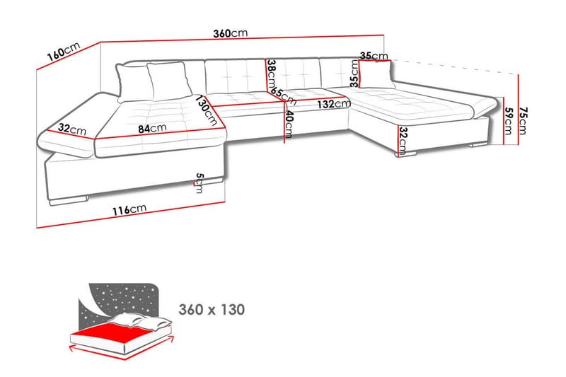 Hjørnesofa Niepen - Mörkblå - Møbler - Sofaer - Sovesofaer - Sovesofa divan