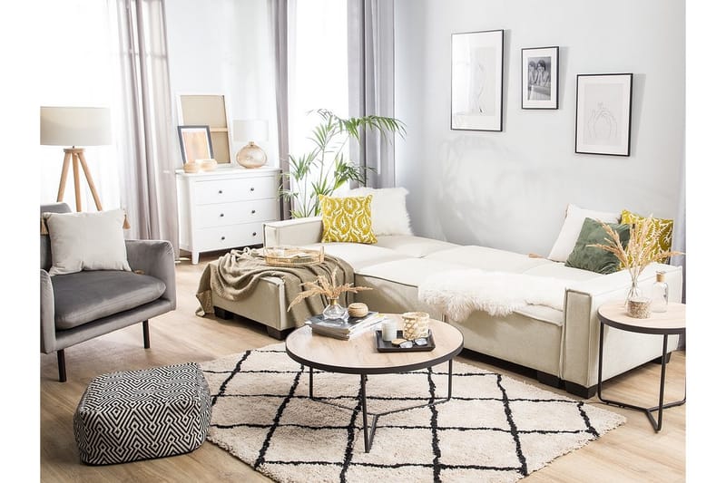 Hjørnesovesofa Dayren Høyre - Beige - Møbler - Sofaer - Sovesofaer - Sovesofa divan