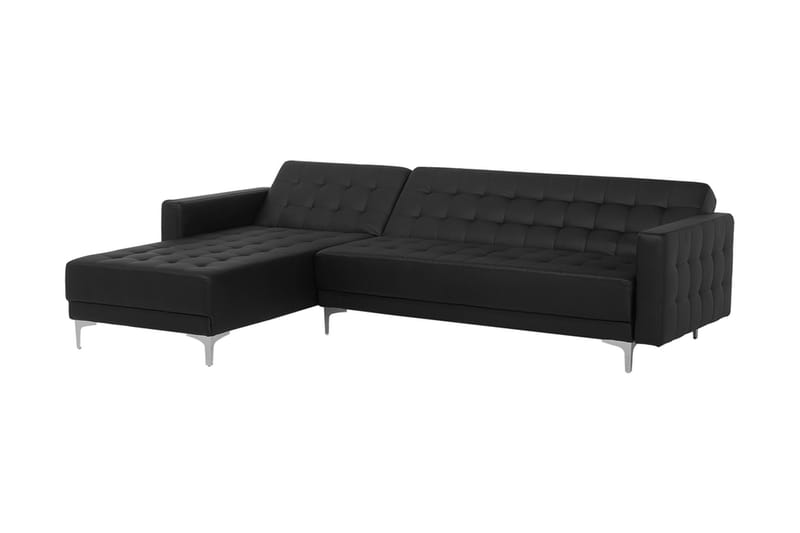 Hjørnesovesofa Westerleigh Høyre med Fotskammel Kunstlær - Svart - Møbler - Sofaer - Sovesofaer - Sovesofa divan