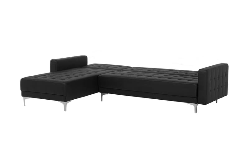 Hjørnesovesofa Westerleigh Høyre med Fotskammel Kunstlær - Svart - Møbler - Sofaer - Sovesofaer - Sovesofa divan