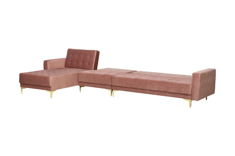 Hjørnesovesofa Westerleigh Large Høyre Fløyel - Rosa - Møbler - Sofaer - Sovesofaer - Sovesofa divan