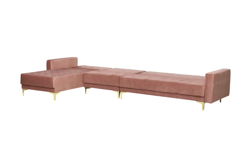 Hjørnesovesofa Westerleigh Large Høyre Fløyel - Rosa - Møbler - Sofaer - Sovesofaer - Sovesofa divan