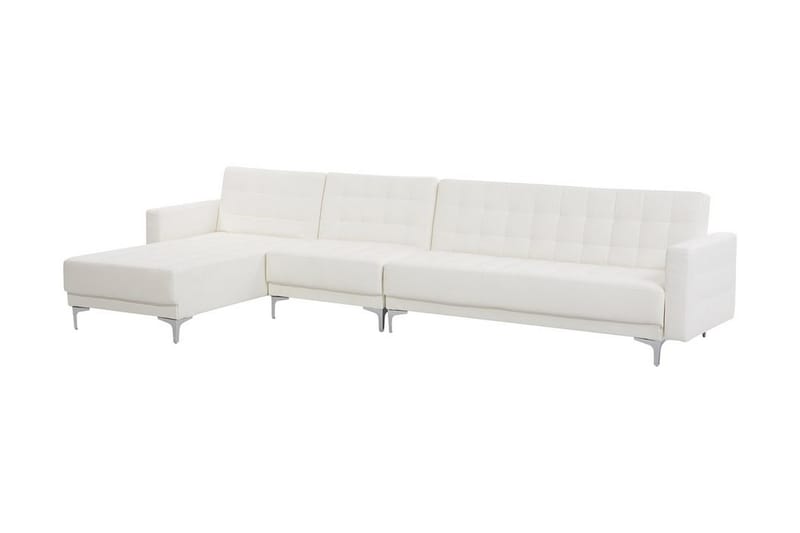 Hjørnesovesofa Westerleigh Large Høyre Kunstlær - Hvit - Møbler - Sofaer - Sovesofaer - Sovesofa divan