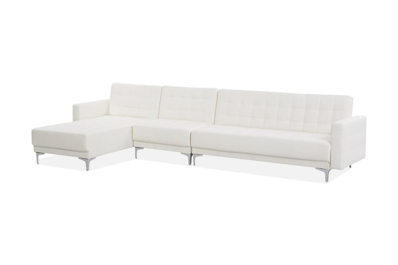 Hjørnesovesofa Westerleigh Large Høyre Kunstlær - Hvit - Møbler - Sofaer - Sovesofaer - Sovesofa divan