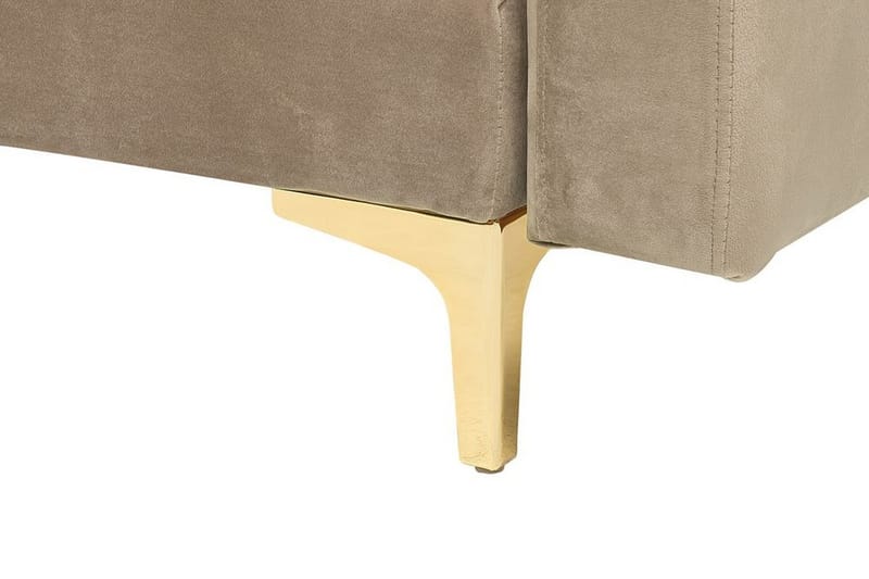 Hjørnesovesofa Westerleigh med Fotskammel Fløyel - Beige - Møbler - Sofaer - Sovesofaer - Sovesofa divan