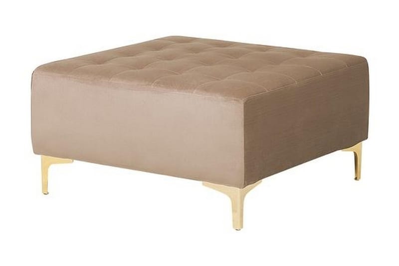 Hjørnesovesofa Westerleigh med Fotskammel Fløyel - Beige - Møbler - Sofaer - Sovesofaer - Sovesofa divan