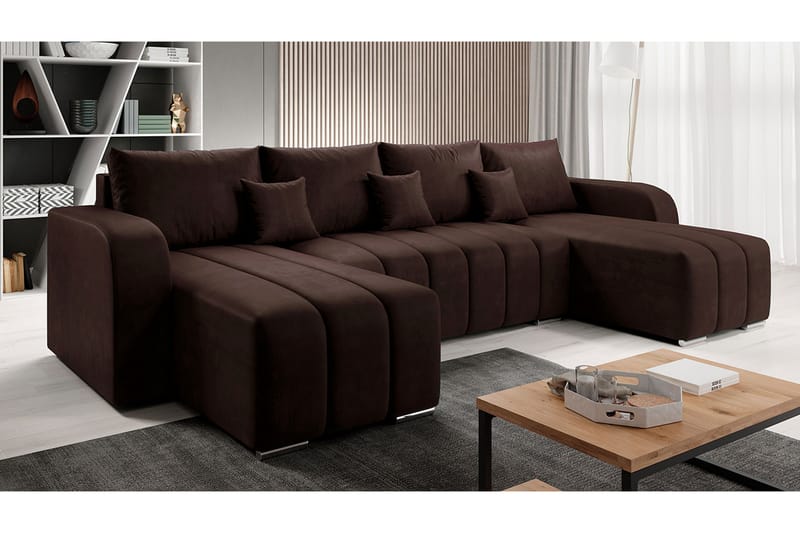 Picazo 8-seters Sovesofa Høyre - Brun - Møbler - Sofaer - Sovesofaer - Sovesofa divan