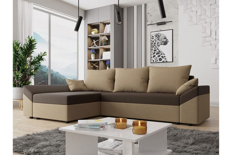 Rosaria 5-seters Sovesofa - Brun/Beige - Møbler - Sofaer - Sovesofaer - Sovesofa divan