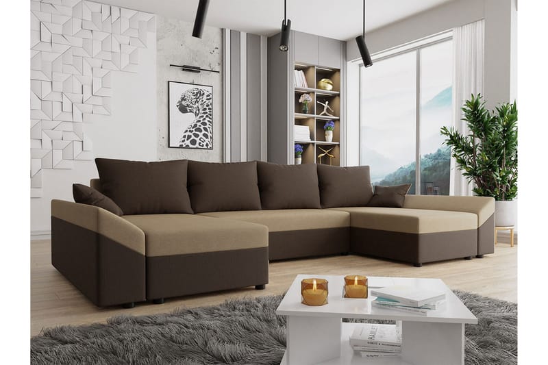 Rosaria 5-seters Sovesofa - Brun/Beige - Møbler - Sofaer - Sovesofaer - Sovesofa divan