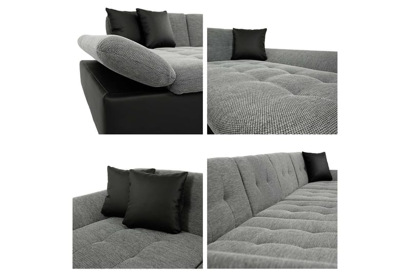 Sovesofa Dobbeldivan Eyman 4-seters 360x130 cm U-formet - Rosa - Møbler - Sofaer - Sovesofaer - Sovesofa divan