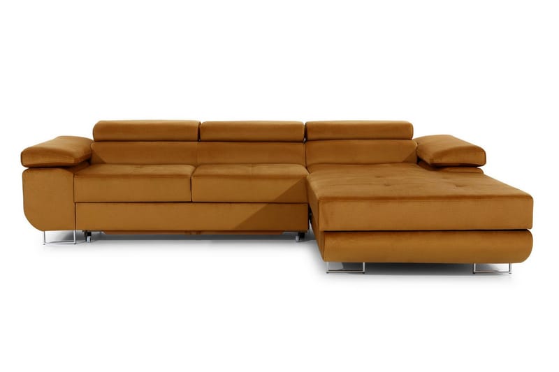 Sovesofa Kelestin med Divan Høyre - Gul - Møbler - Sofaer - Sovesofaer - Sovesofa divan