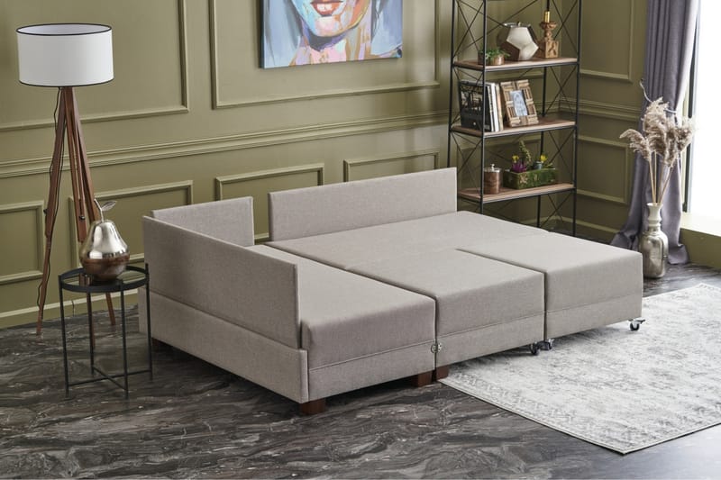 Sovesofa m. Divan Bulgaria 4-seters 140x190 - Krem - Møbler - Sofaer - Sovesofaer - Sovesofa divan