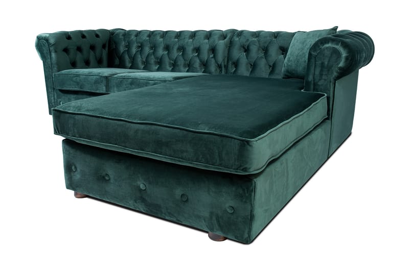 Sovesofa m. Divan Chesterfield Kristina - Mørkegrønn - Møbler - Sofaer - Sovesofaer - Sovesofa divan