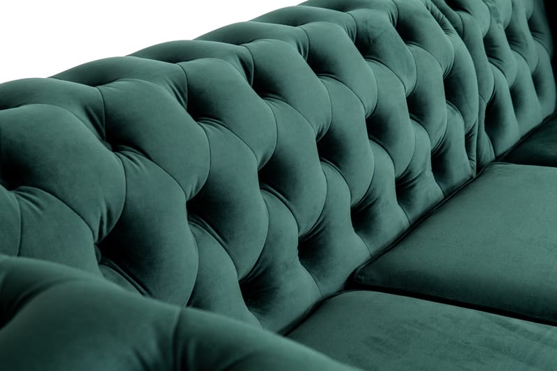 Sovesofa m. Divan Chesterfield Kristina - Mørkegrønn - Møbler - Sofaer - Sovesofaer - Sovesofa divan