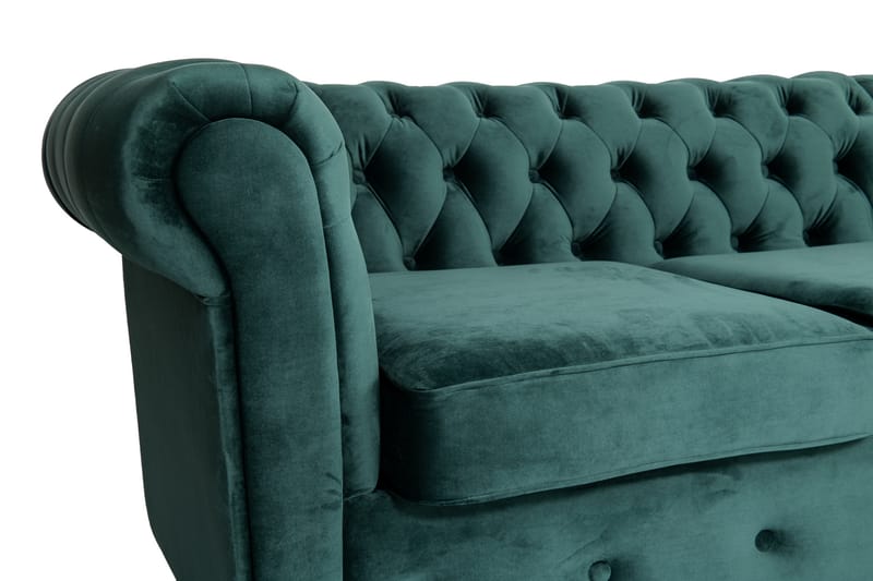 Sovesofa m. Divan Chesterfield Kristina - Mørkegrønn - Møbler - Sofaer - Sovesofaer - Sovesofa divan