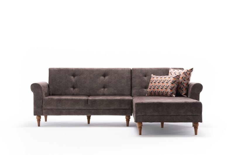 Sovesofa m. Divan Colombia 4-seters 205x180 - Brun - Møbler - Sofaer - Sovesofaer - Sovesofa divan