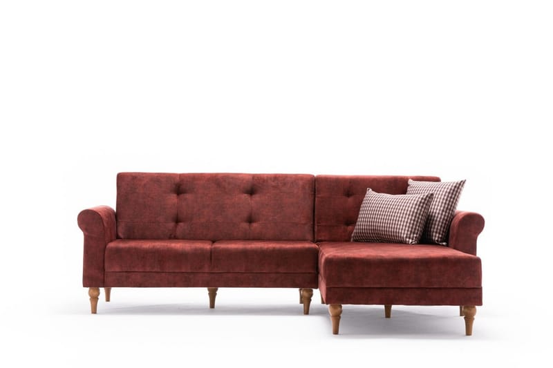 Sovesofa m. Divan Colombia 4-seters 205x180 - Rød - Møbler - Sofaer - Sovesofaer - Sovesofa divan