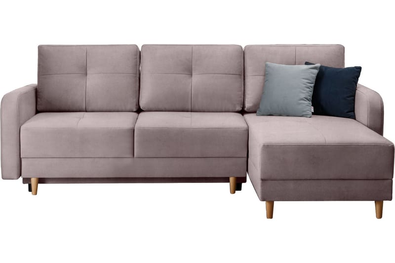 Sovesofa m. Divan Hatwall med Oppbevaring 3-seter - Rosa - Møbler - Sofaer - Sovesofaer - Sovesofa divan