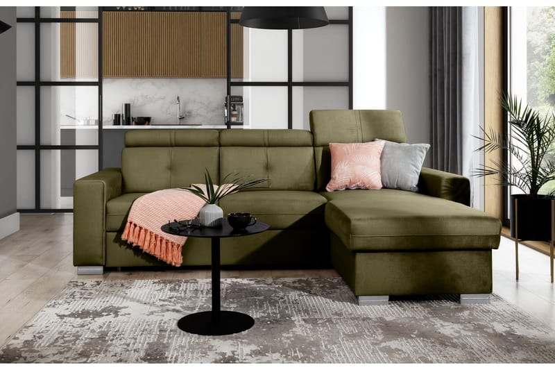 Sovesofa m. Divan Hazara med Oppbevaring 3-seter - Rosa - Møbler - Sofaer - Sovesofaer - Sovesofa divan