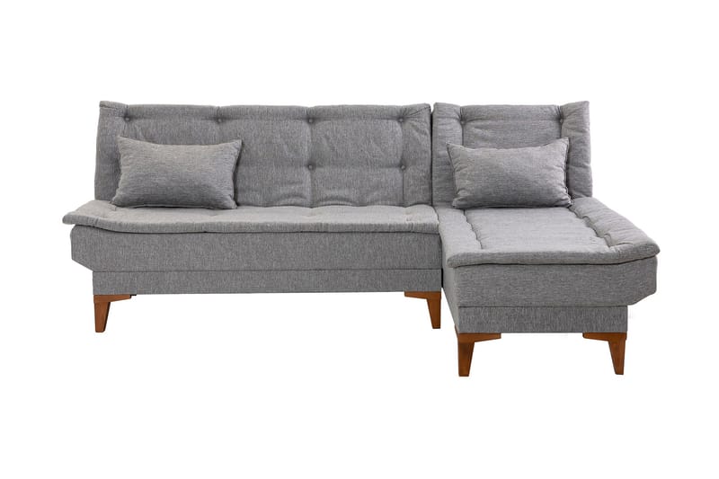 Sovesofa m. Divan Longburn 4-seters 107x205 - Grå - Møbler - Sofaer - Sovesofaer - Sovesofa divan