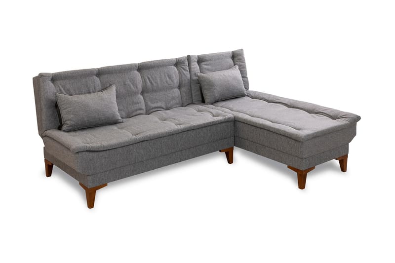 Sovesofa m. Divan Longburn 4-seters 107x205 - Grå - Møbler - Sofaer - Sovesofaer - Sovesofa divan