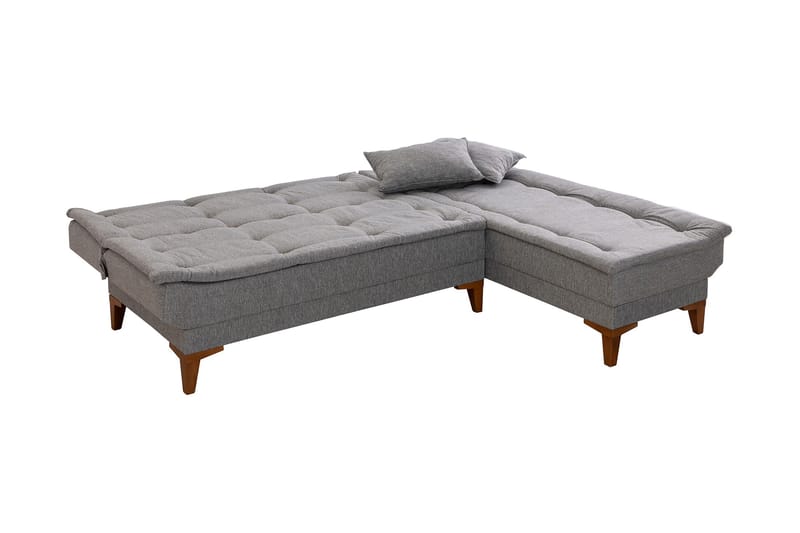 Sovesofa m. Divan Longburn 4-seters 107x205 - Grå - Møbler - Sofaer - Sovesofaer - Sovesofa divan