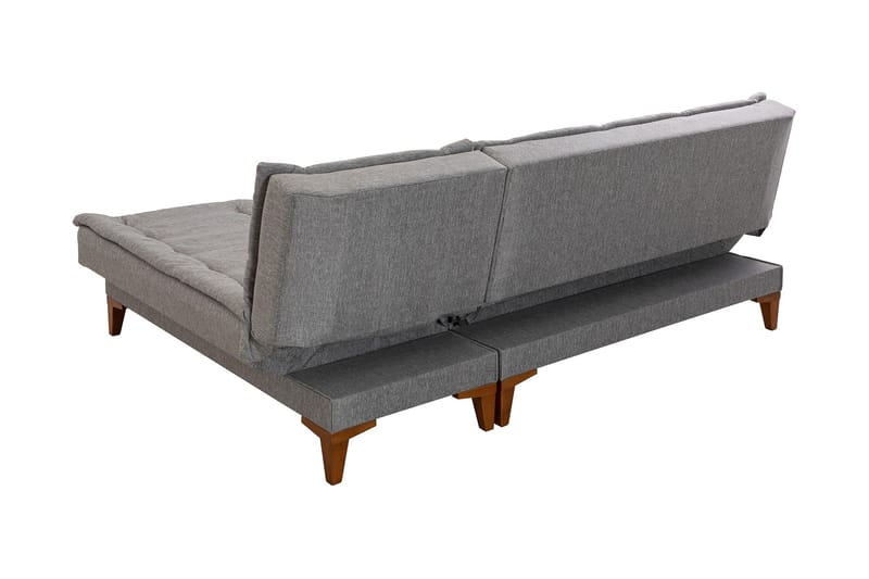 Sovesofa m. Divan Longburn 4-seters 107x205 - Grå - Møbler - Sofaer - Sovesofaer - Sovesofa divan