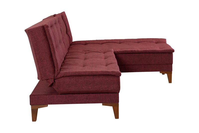 Sovesofa m. Divan Longburn 4-seters 107x205 - Rød - Møbler - Sofaer - Sovesofaer - Sovesofa divan