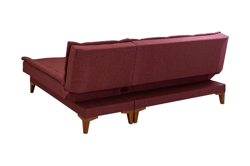 Sovesofa m. Divan Longburn 4-seters 107x205 - Rød - Møbler - Sofaer - Sovesofaer - Sovesofa divan