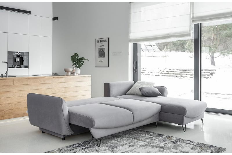 Sovesofa m. Divan Swentzel Oppbevaring - Grå - Møbler - Sofaer - Sovesofaer - Sovesofa divan