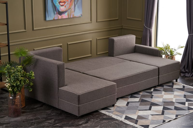 Sovesofa m. Divan Windwhistle 4-seters 200x150 - Brun - Møbler - Sofaer - Sovesofaer - Sovesofa divan