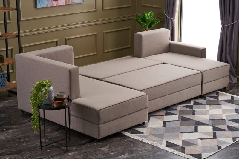 Sovesofa m. Divan Windwhistle 4-seters 200x150 - Krem - Møbler - Sofaer - Sovesofaer - Sovesofa divan