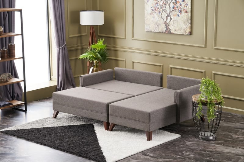 Sovesofa med Divan Burundi Mini Høyre - Brun - Sovesofa divan