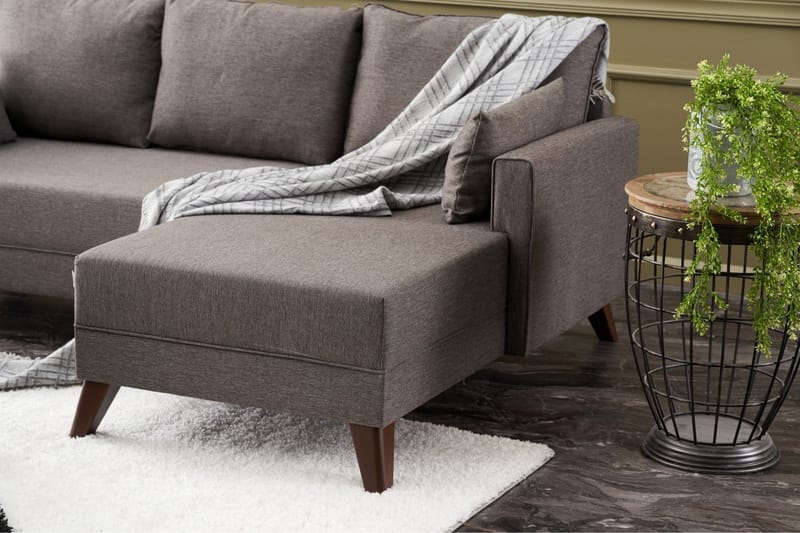 Sovesofa med Divan Burundi Mini Høyre - Brun - Møbler - Sofaer - Sovesofaer - Sovesofa divan