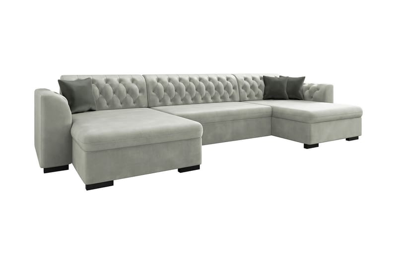 Sovesofa med divan - Grå - Møbler - Sofaer - Sovesofaer - Sovesofa divan