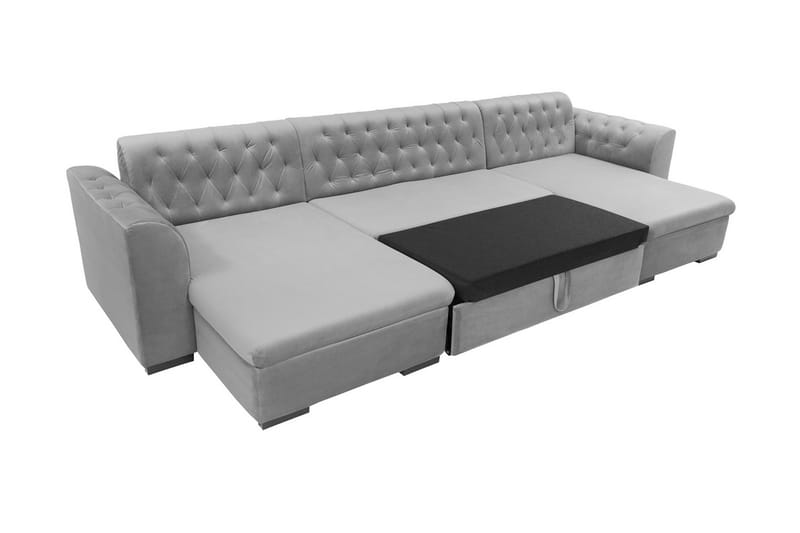 Sovesofa med divan - Grå - Møbler - Sofaer - Sovesofaer - Sovesofa divan