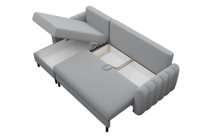 Sovesofa med divan - Grå - Møbler - Sofaer - Sovesofaer - Sovesofa divan