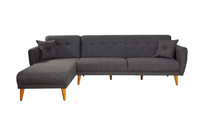 Sovesofa Tufford med Divan Veggenhet - Grå - Møbler - Sofaer - Sovesofaer - Sovesofa divan