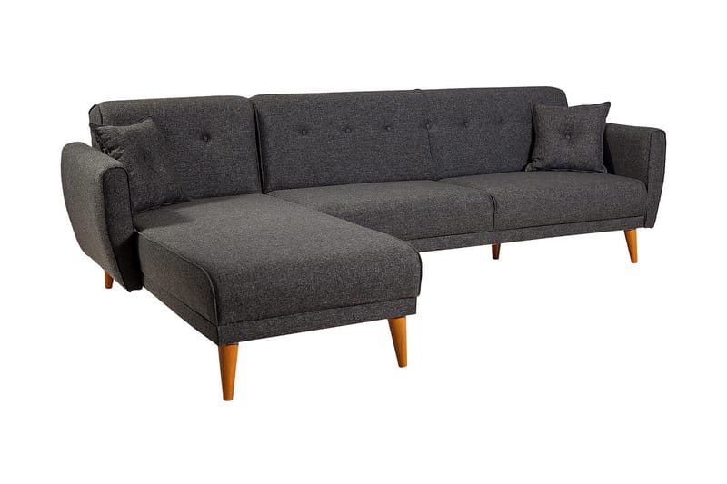 Sovesofa Tufford med Divan Veggenhet - Grå - Møbler - Sofaer - Sovesofaer - Sovesofa divan