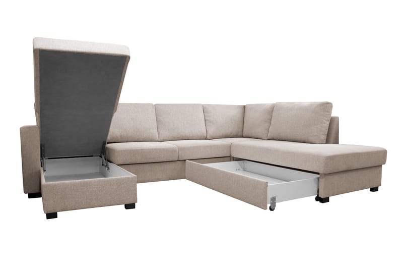 U-Sovesofa Paris Beige - Beige|Grå - Møbler - Sofaer - Sovesofaer - Sovesofa divan