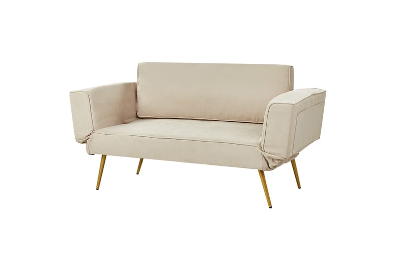 Touya Sovesofa 2-seter - Beige/Gull - Møbler - Sofaer - Sovesofaer - 2 seters sovesofa