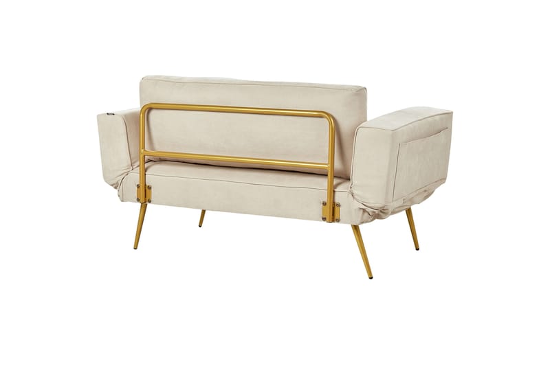 Touya Sovesofa 2-seter - Beige/Gull - Møbler - Sofaer - Sovesofaer - 2 seters sovesofa