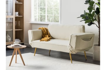 Touya Sovesofa 2-seter - Gull/Hvit - Møbler - Sofaer - Sovesofaer - 2 seters sovesofa