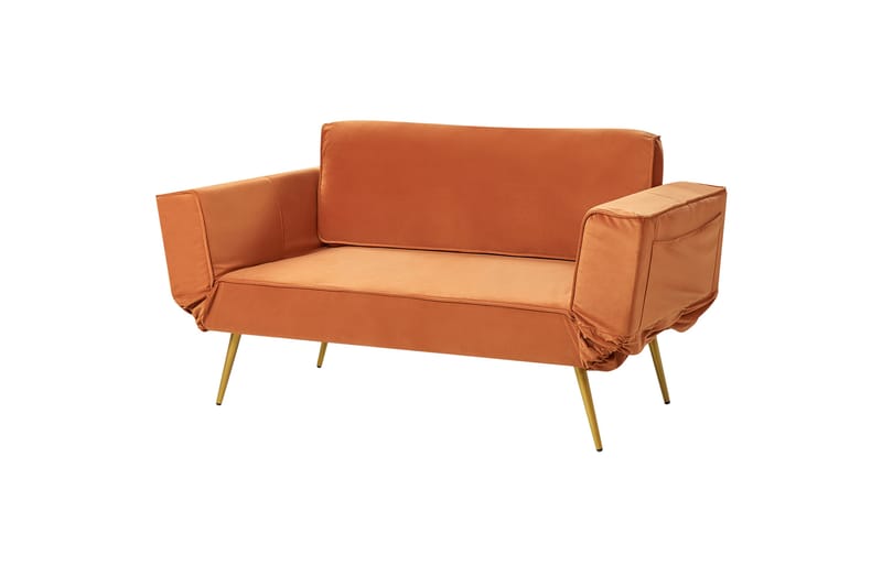 Touya Sovesofa 2-seter - Gull/Oransje - Møbler - Sofaer - Sovesofaer - 2 seters sovesofa