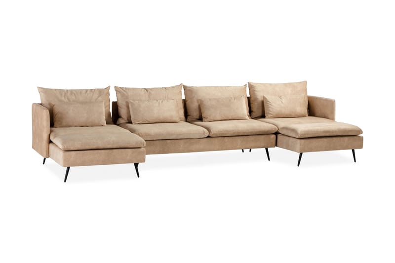 Svartvik U-Sofa Fløyel Beige - Beige - Møbler - Sofaer - U-sofa