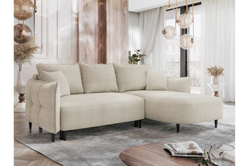 Sycylia Sofa med Divan 3-seter - Beige - Møbler - Sofaer - Sofaer med sjeselong - 3 seters sofa med divan