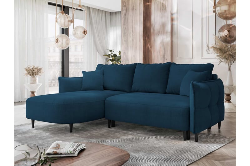 Sycylia Sofa med Divan 3-seter - Blå - Møbler - Sofaer - Sofaer med sjeselong - 3 seters sofa med divan