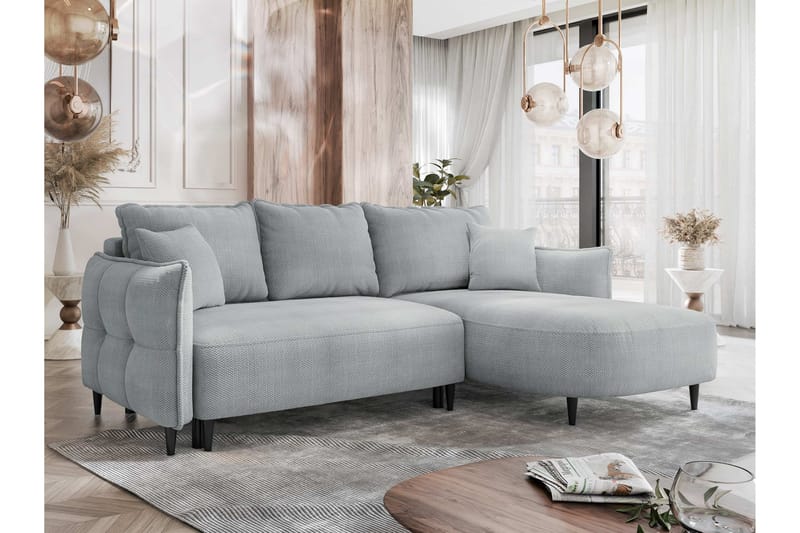 Sycylia Sofa med Divan 3-seter - Lys grå - Møbler - Sofaer - Sofaer med sjeselong - 3 seters sofa med divan