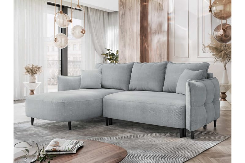 Sycylia Sofa med Divan 3-seter - Lys grå - Møbler - Sofaer - Sofaer med sjeselong - 3 seters sofa med divan