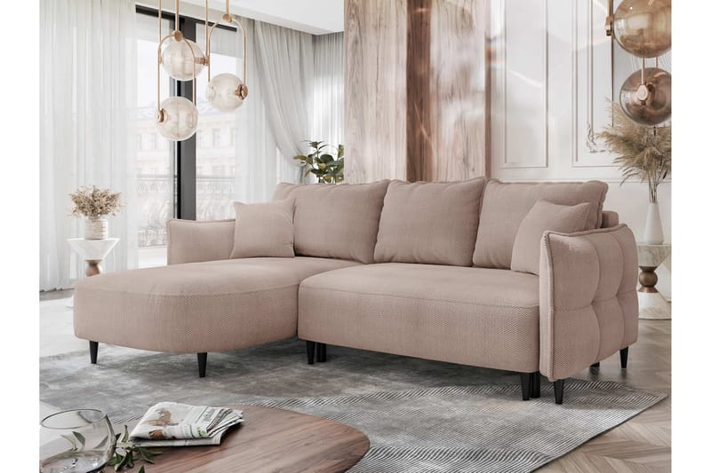 Sycylia Sofa med Divan 3-seter - Rosa - Møbler - Sofaer - Sofaer med sjeselong - 3 seters sofa med divan